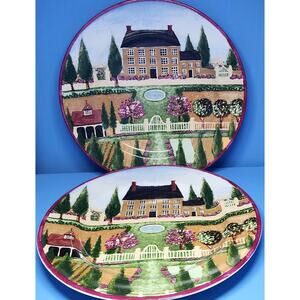 1995 Block Indonesia Country Village by Gear Spring Desert Salad Plate Set Of 2